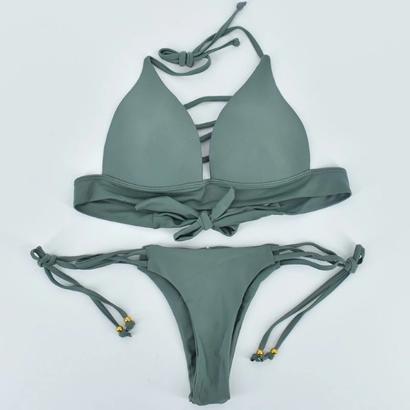 Green Sexy Cheeky Brazilian Bikini - Picture 2 of 8